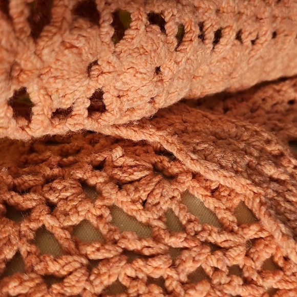 Anthropologie Pink Crochet Cardigan Sweater - Picture 10 of 12